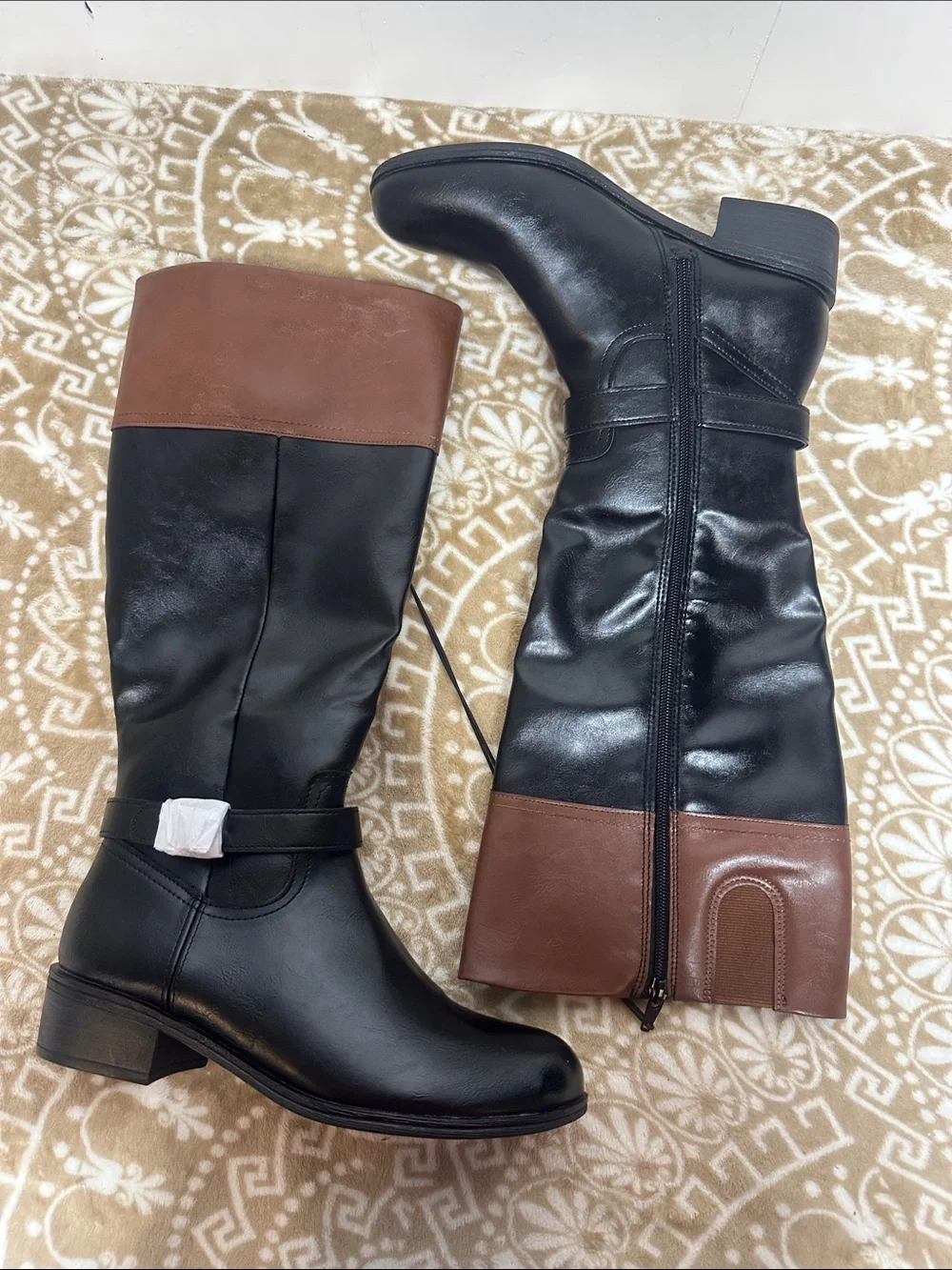 St. John's Bay Black and Brown Over-the-Knee Riding Boots